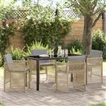 vidaXL Tuin Eetset 5 pcs Beige Poly riet