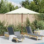 vidaXL Parasol met houten paal 150x200 cm zandkleurig