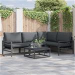 vidaXL Tuin Sofa Set 4 pcs Antraciet Staal