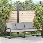 vidaXL Tuinmeubelen met kussen Anders Zwart 180 x 72.5 x 71 cm Staal