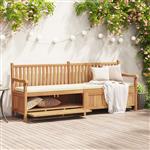 vidaXL Tuinkast Bank Bruin 228 x 60 x 90 cm Massief teakhout