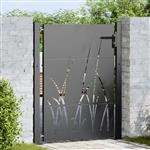 vidaXL Tuinpoort met slot Zwart 110 x 130 cm Poedergecoat staal