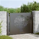 vidaXL Tuinpoort met slot Zwart 105 x 100 cm Poedergecoat staal