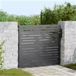 vidaXL Tuinpoort met slot Zwart 105 x 100 cm Poedergecoat staal