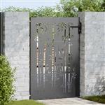 vidaXL Tuinpoort met slot Zwart 105 x 150 cm Poedergecoat staal