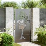 vidaXL Tuinpoort met slot Zwart 85 x 205 cm Poedergecoat staal