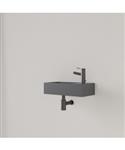Fontein Gliss Design Nano 36x18x9 cm 1 Kraangat Rechts Leigrijs