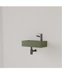 Fontein Gliss Design Nano 36x18x9 cm 1 Kraangat Rechts Olijf Groen