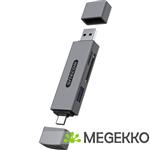 Sitecom USB-A + USB-C Stick Card Reader with USB port