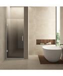 Nisdeur Links Wiesbaden Less 80x200 cm 8 mm Nano Spiegelrook- Naar Helder Glas Geborsteld Staal