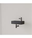 Fontein Gliss Design Nano 36x18x9 cm 1 Kraangat Rechts Mat Zwart