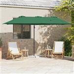vidaXL Tuin Cantilever Parasol Groen 372 x 198 x 243 cm
