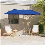 vidaXL Tuinparasol Blauw 370 x 197 x 239 cm Poedergecoat staal