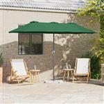 vidaXL Tuinparasol Groen 370 x 197 x 239 cm Poedergecoat staal