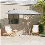 vidaXL Tuinparasol Zand 370 x 197 x 239 cm Poedergecoat staal