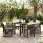 vidaXL Tuin Eetset 5 pcs Bruin Poly riet
