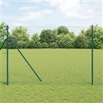 vidaXL Afrasteringspaal 2 pcs Groen Poedergecoat staal