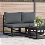 vidaXL Buitenmeubilair 2 Stuk Zwart en Anthraciet 70 x 71,5 x 71 cm