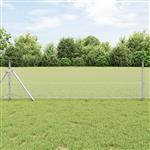 vidaXL Zeskantig hekwerk Zilver 0.4 x 25 m Gegalvaniseerd staal