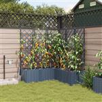 vidaXL Tuinplantbakken Grijs 120 x 120 x 142 cm Staal