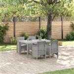 vidaXL Tuin Eetset 5 pcs Lichtgrijs Polt riet