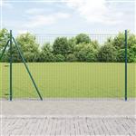 vidaXL Hekpalen 13 pcs Groen Ø32mm 170 cm Gegalvaniseerd staal