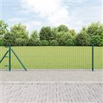 vidaXL Hekpalen 7 pcs Groen Ø32mm 70 cm Gegalvaniseerd staal