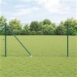 vidaXL Hekpalen 13 pcs Groen Ø32mm 140 cm Gegalvaniseerd staal