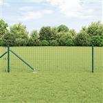 vidaXL Hekpalen 7 pcs Groen Ø32mm 60 cm Gegalvaniseerd staal
