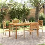 vidaXL Tuin Eetset 5 pcs Beige Poly riet