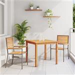 vidaXL Tuin Eetset 3 pcs Grijs Poly riet