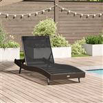 vidaXL Ligstoel 1-persoon Bruin 70 x 197 x 82 cm Poly Rattan en Metaal