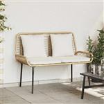 vidaXL Tuinbank Bruin en Crème poly rattan