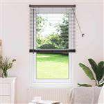 vidaXL Raamblind met gordijnen Zwart Aluminium