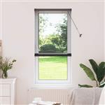 vidaXL Raamblind met gordijnen Zwart Aluminium