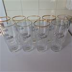 9 oude glazen stella artois.