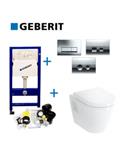 Geberit up100 Toiletset Plieger Milano | Wandcloset | Wit | Delta Drukplaat