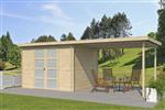 NIEUW modern tuinhuis met overkapping 9701EXT300