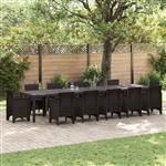vidaXL Tuinstafel Bruin 400 x 100 x 73 cm poly rattan