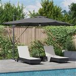 vidaXL Roma Parasol met LED-striplichten Antraciet 286 x 284 x 270 cm
