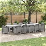 vidaXL Tuinstafel Lichtgrijs 400 x 100 x 73 cm poly rattan