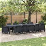 vidaXL Tuinstafel Antraciet 400 x 100 x 73 cm poly rattan