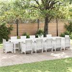 vidaXL Tuinstafel Wit 400 x 100 x 73 cm poly rattan