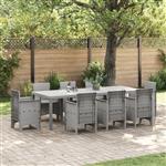vidaXL Tuinstafel Lichtgrijs 250 x 100 x 73 cm poly rattan