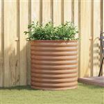 vidaXL Verhoogde plantenbak Bruin 80 x 80 x 81 cm Staal