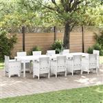 vidaXL Tuinstafel Wit 350 x 100 x 73 cm poly rattan