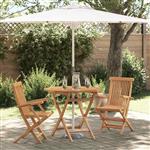 vidaXL Tuin Eetset 3 pcs Bruin Massief teakhout