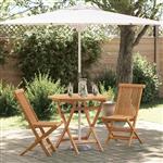 vidaXL Tuin Eetset 3 pcs Bruin Massief teakhout