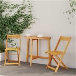 vidaXL Bistroset 3 pcs Bruin Massief acaciahout
