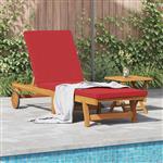 vidaXL Ligstoel met kussen Bruin 63 x 199 x 85cm Massief acaciahout